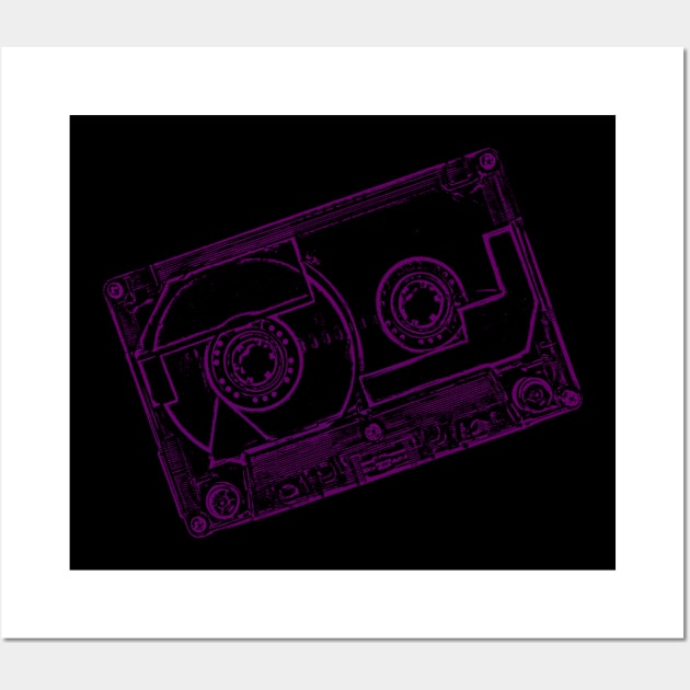 Purple Cassette Wall Art by miniBOB